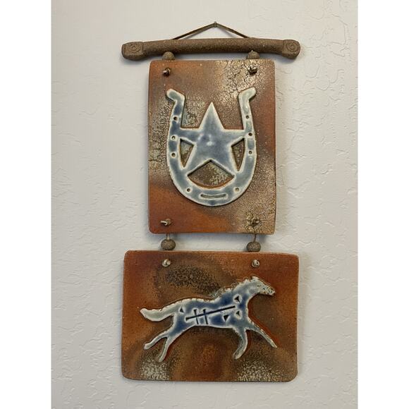 Southwestern Salt Flash Art Tile Horseshoe and Running Horse - Picture 3 of 8